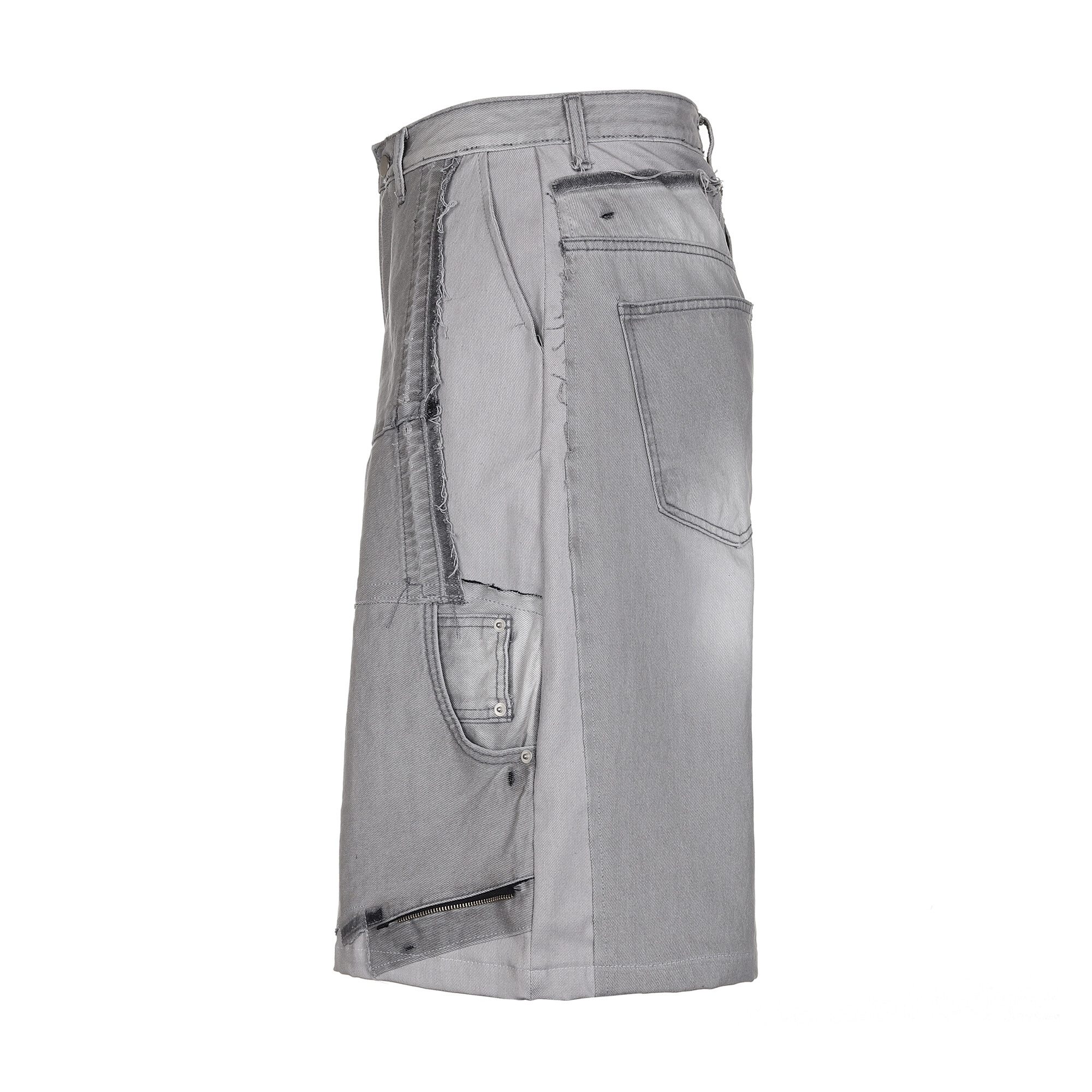 SURGERY【SURGERY】 SURGERY REMAKE DENIM BERMUDA PANTS : GREY