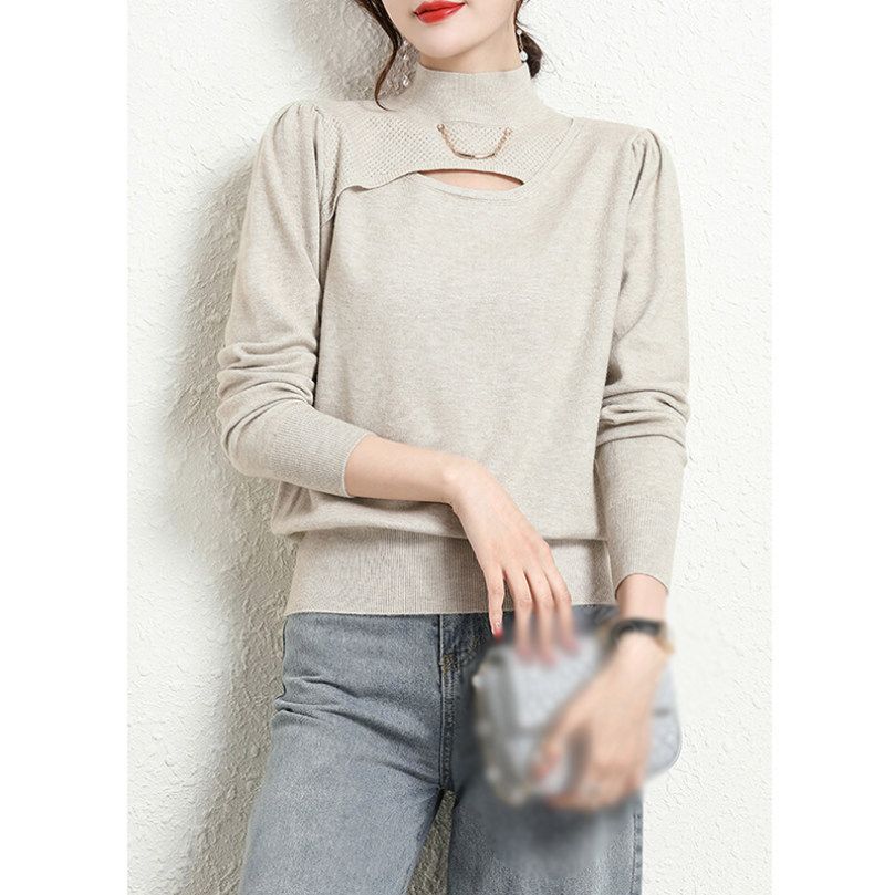 クーポン セーター ハイネック レディース ニット トップス タートルネック 秋冬 暖かい 大人 無地 おしゃれ Tシャツ 日常 カワイイ 着回し カシュクール リブニット スタンドカラー 高伸縮 エ