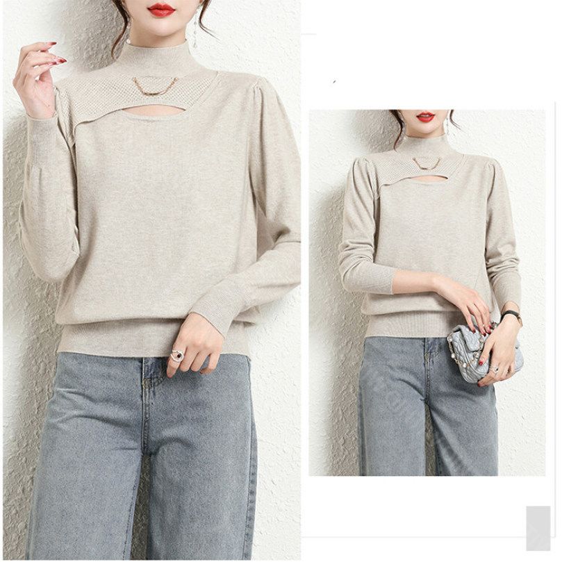 クーポン セーター ハイネック レディース ニット トップス タートルネック 秋冬 暖かい 大人 無地 おしゃれ Tシャツ 日常 カワイイ 着回し カシュクール リブニット スタンドカラー 高伸縮 エ