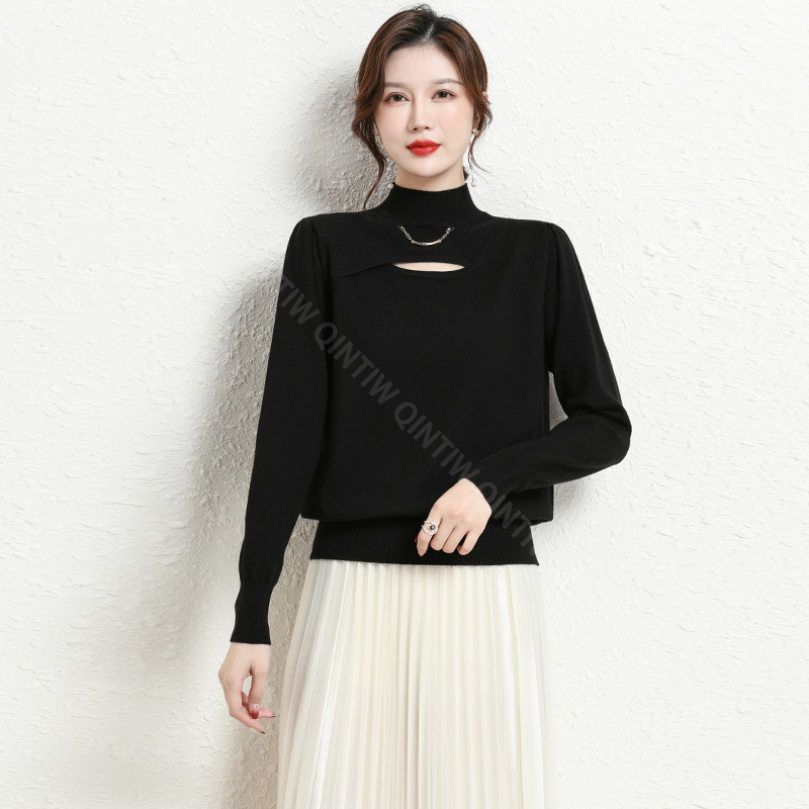 クーポン セーター ハイネック レディース ニット トップス タートルネック 秋冬 暖かい 大人 無地 おしゃれ Tシャツ 日常 カワイイ 着回し カシュクール リブニット スタンドカラー 高伸縮 エ