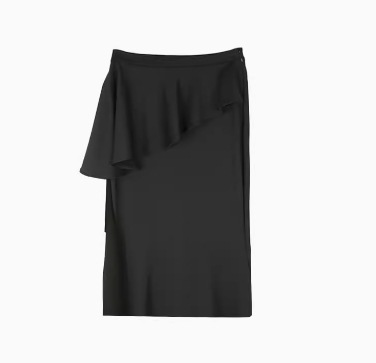 レディース スカート ミモレ タイト スリム 細身 アシンメトリー フォーマル フェミニン レース フリル リボン スリット ファスナー ハイウエスト コンサバ きれいめ 上品 おしゃれ かっこいい