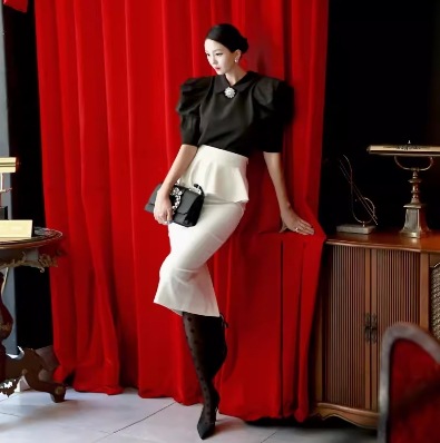 レディース スカート ミモレ タイト スリム 細身 アシンメトリー フォーマル フェミニン レース フリル リボン スリット ファスナー ハイウエスト コンサバ きれいめ 上品 おしゃれ かっこいい