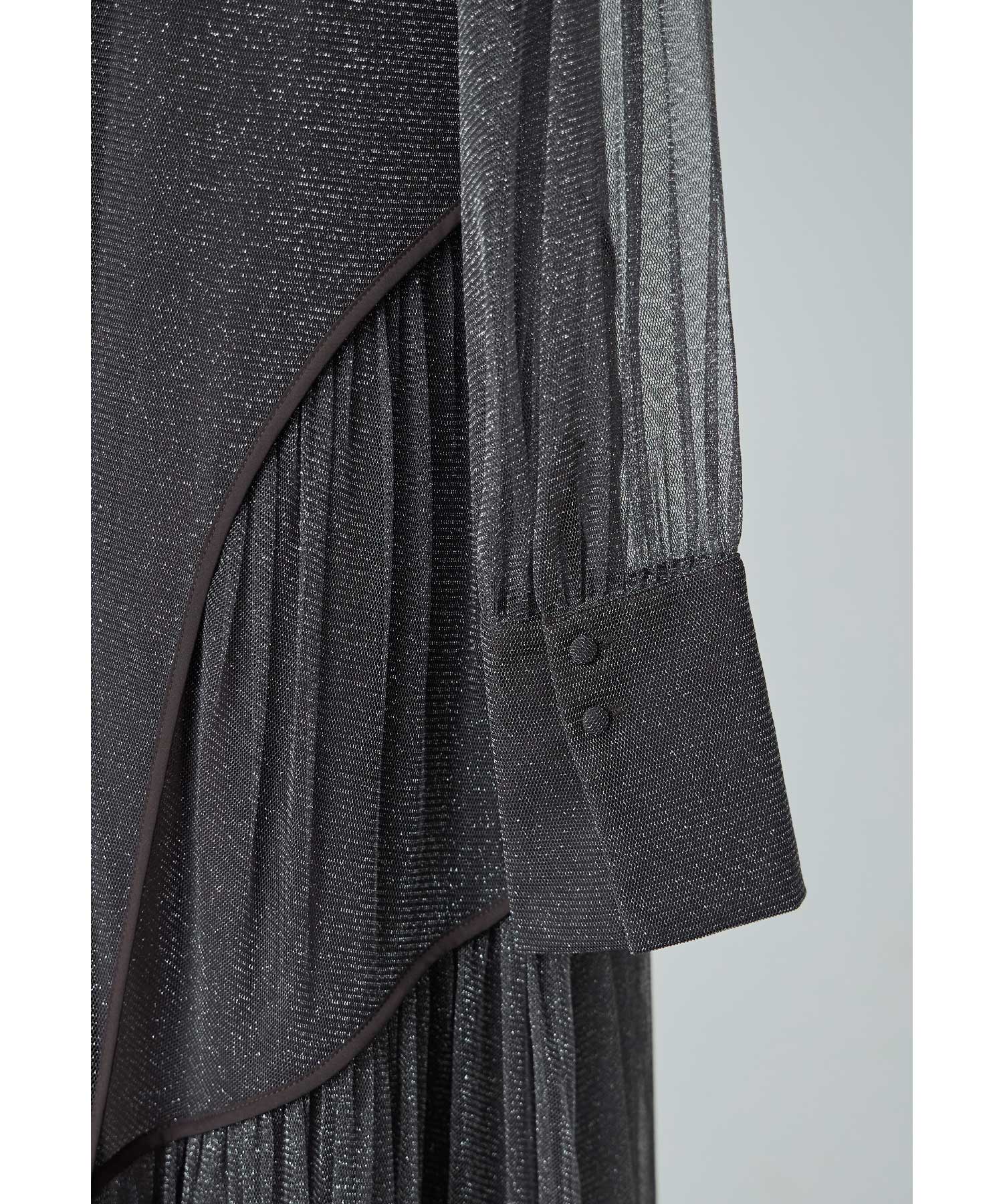 Qoo10 niana ラメチュールAラインドレス 無地 マキシ