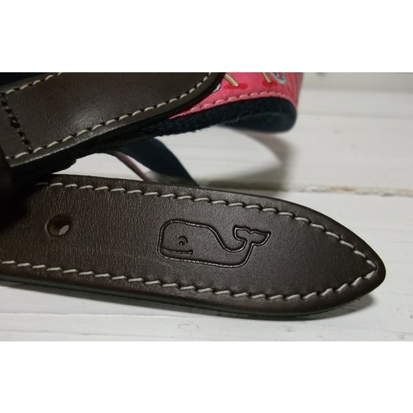 ヴィニヤードヴァインズ 本革製 レザー 布ベルト アメリカ製 ピンク vineyard vines VV4-047