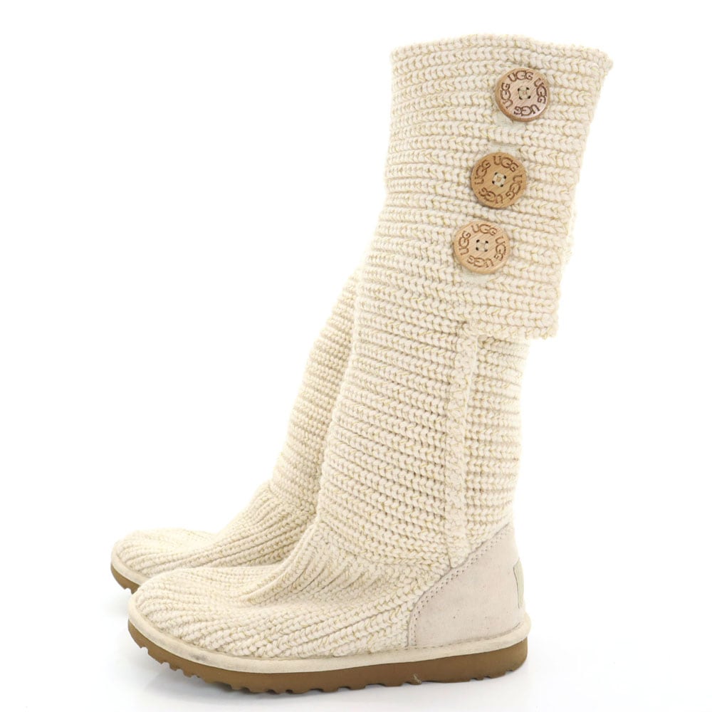 ニット ブーツ 23 アイボリー 1876 レディース 古着