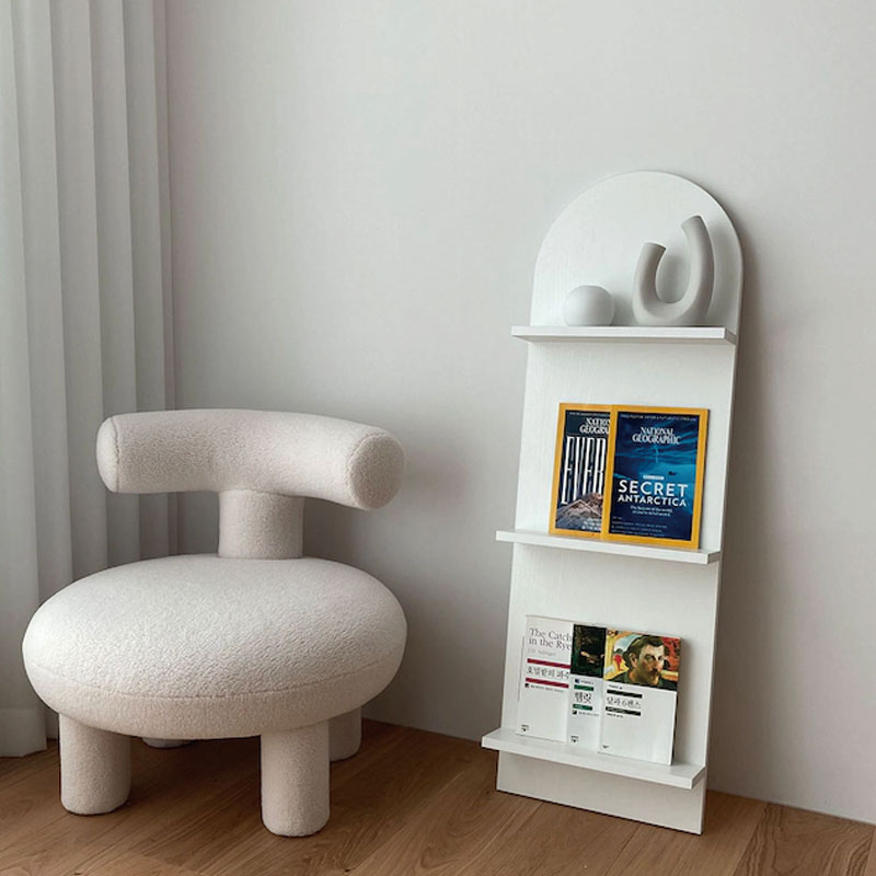 3段ラウンドブックラック 2色 韓国インテリア