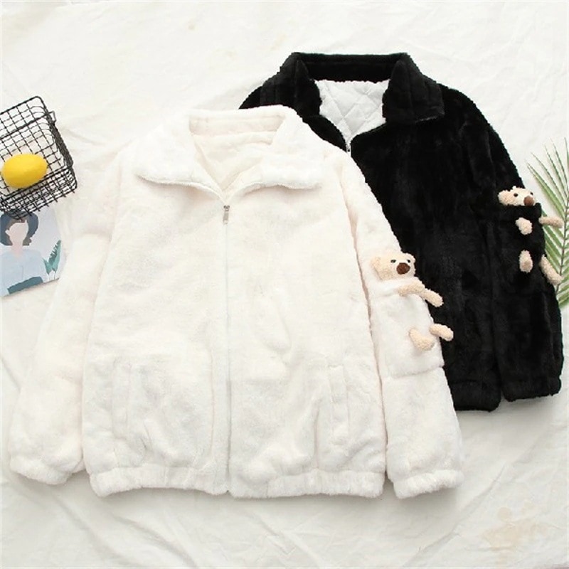 【高品質の製品】4色コート カワイイ熊 ボアコート アウター レディース ムートンコート 上着 秋冬 冬服 ジャケット ショート丈 モッズコート アウター ファー 厚手 【高品質の製品】4色コート カワイイ熊 ボアコート アウター レディース ムートンコート 上着 秋冬 冬服 ジャケット ショート丈 モッズコート アウター ファー 厚手