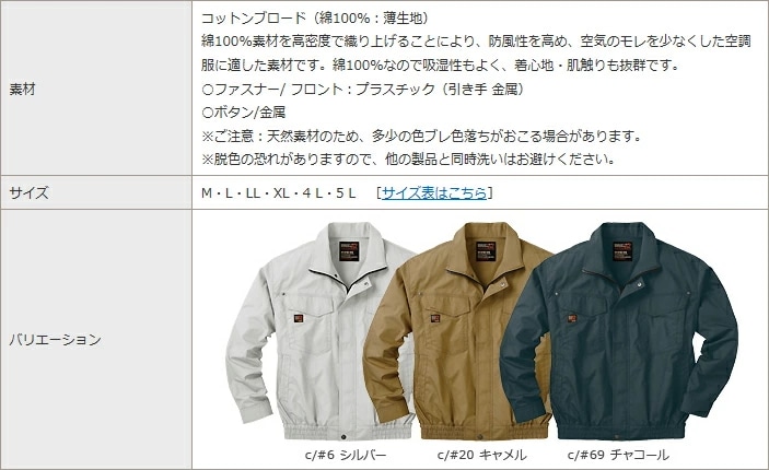 【服のみ】空調風神服 大きいサイズ サンエス 空調風神服 KU-91400S 綿100％ 長袖ワークブルゾン ファンケーブルバッテリー別売 mdprevattcaulkingandwaterproofing.com