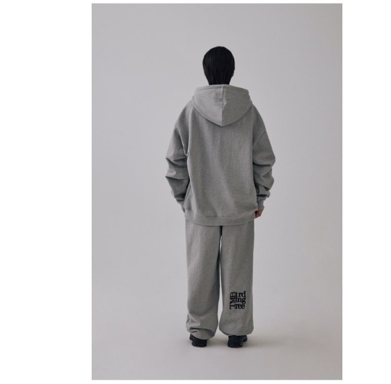【TREEMINGBIRD】 TMB SQUARE LOGO SWEAT HOODIE ZIP-UP : GRAY