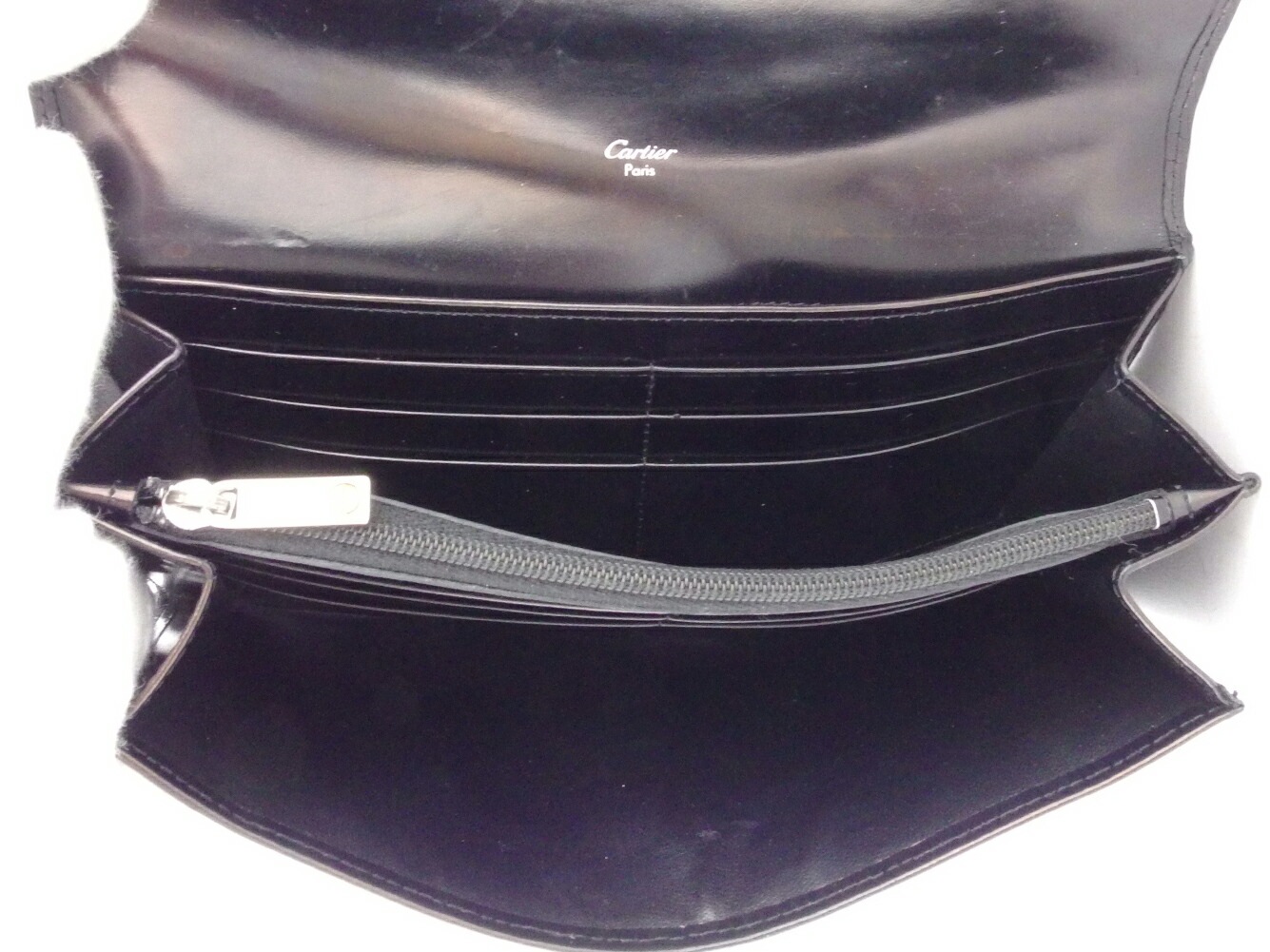 長財布 ファスナー付き 財布 ラブコレクション レディース メンズ ブラック シルバー 中古