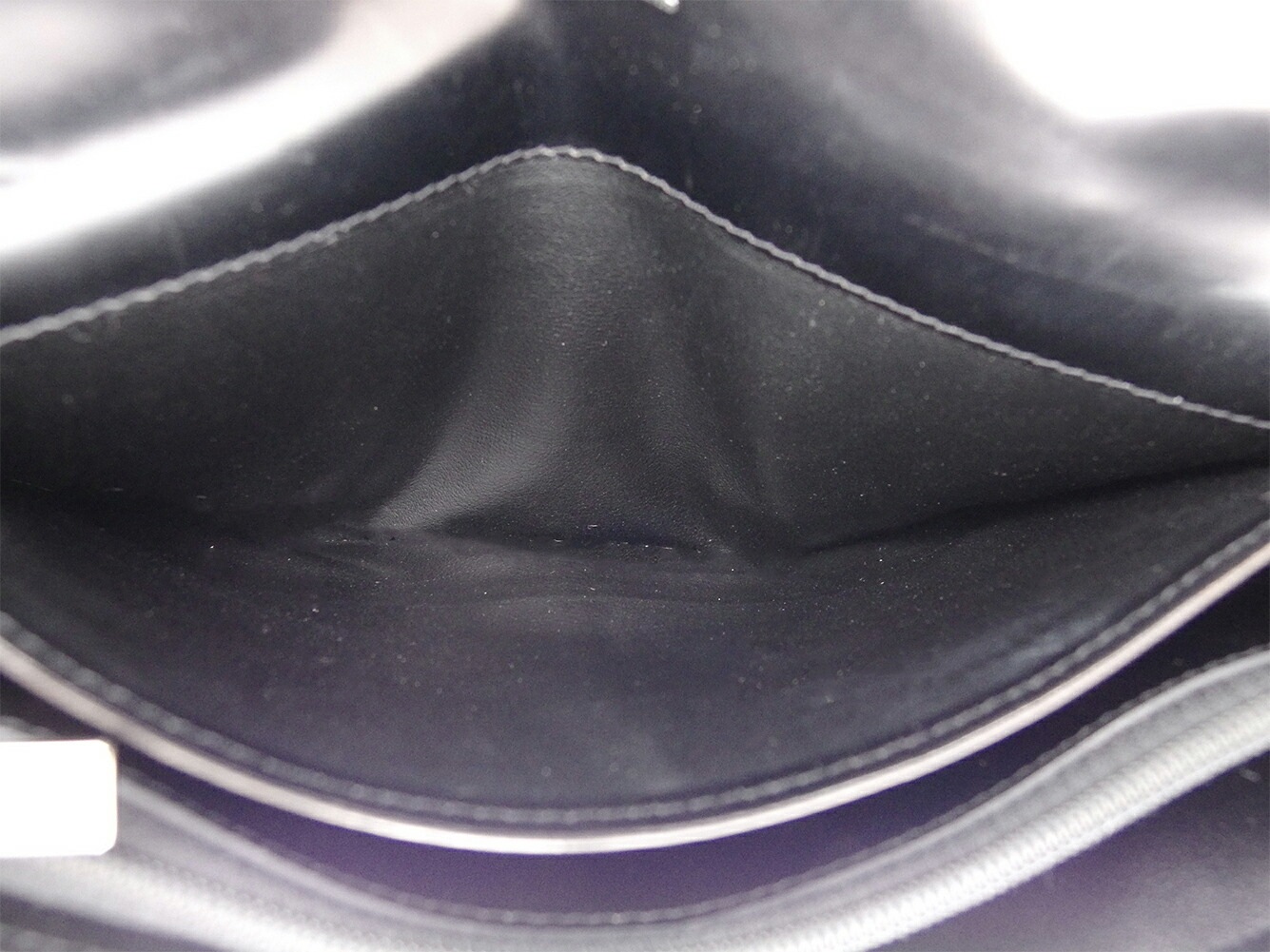 長財布 ファスナー付き 財布 ラブコレクション レディース メンズ ブラック シルバー 中古