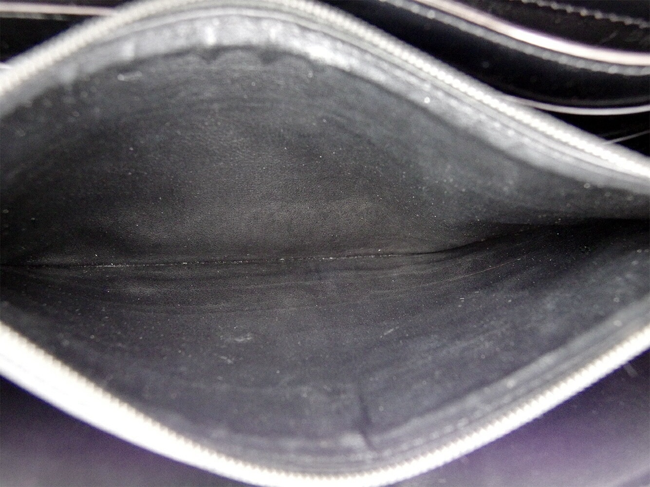 長財布 ファスナー付き 財布 ラブコレクション レディース メンズ ブラック シルバー 中古