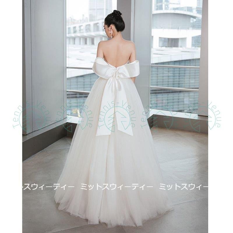 ウェディングドレス 二次会 前撮り 挙式 花嫁 オフショルダー チュール 結婚式 ブライダル パーテ