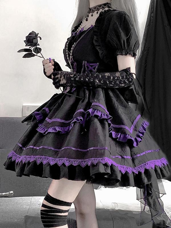 ワンピース ロリータ ハロウィン 魔女風 ウイッチ 魔法使い ショート丈 ミニ レディース ゴスロリ ハイウエスト Aライン ノースリーブ 長袖 ロリータワンピース コスチューム コスプレ 衣装 可愛 ワンピース ロリータ ハロウィン 魔女風 ウイッチ 魔法使い ショート丈 ミニ レディース ゴスロリ ハイウエスト Aライン ノースリーブ 長袖 ロリータワンピース コスチューム コスプレ 衣装 可愛