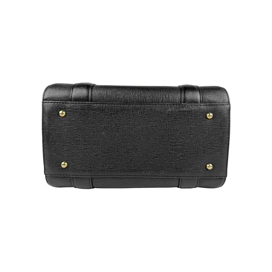 エム シー エム MCM ハンドバッグ レザー ブラック ゴールド