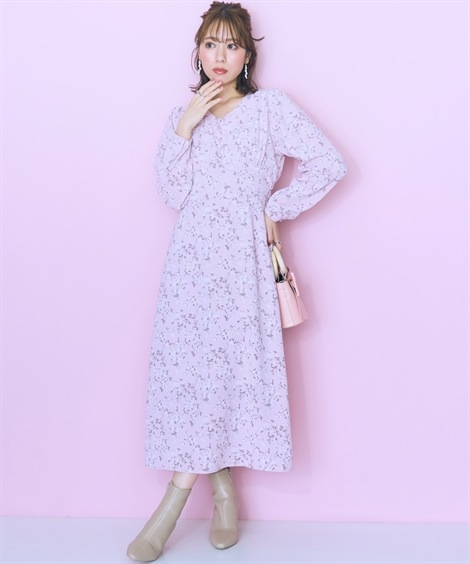 ロング・マキシ丈/半袖 大きいサイズ 花柄ワンピース marun ロング・マキシ丈/半袖 大きいサイズ 花柄ワンピース marun