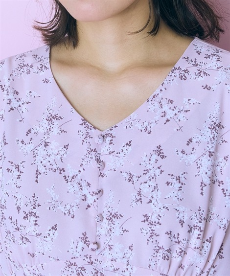 ロング・マキシ丈/半袖 大きいサイズ 花柄ワンピース marun ロング・マキシ丈/半袖 大きいサイズ 花柄ワンピース marun