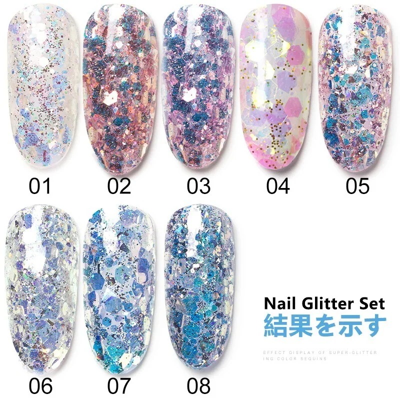 【10点セット】ネイル グリッター ホログラム ネイルパーツ ラメ ホロ グリッター オーロラ ミックス ヘキサゴン ドット ジェル セルフネイル 薄型 メタリック レジン アートcc140