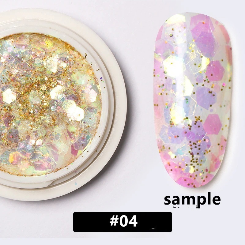 【10点セット】ネイル グリッター ホログラム ネイルパーツ ラメ ホロ グリッター オーロラ ミックス ヘキサゴン ドット ジェル セルフネイル 薄型 メタリック レジン アートcc140