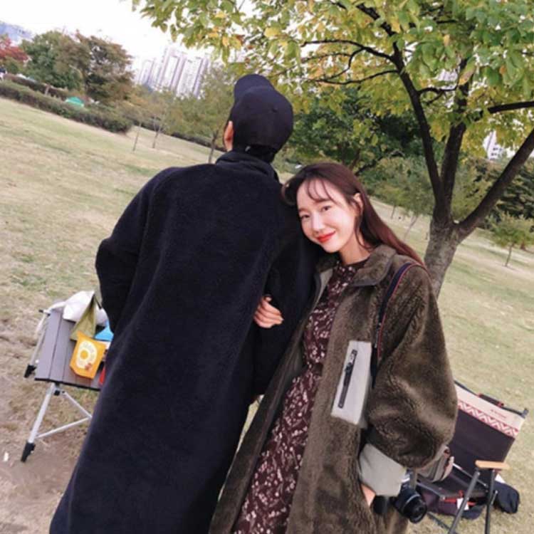 ロングボアコート ボアブルゾン 配色ロング丈 無地 ボアジャケット ハイネック ボアコート アウター フリースジャケット スタンドブルゾン もこもこ 防寒 レディース カジュアル 秋冬