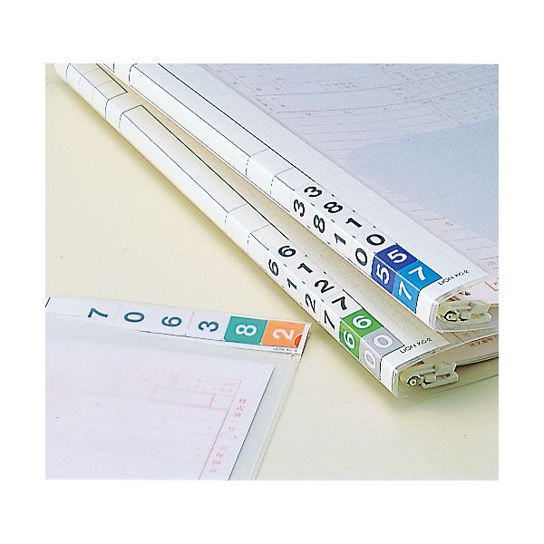 （まとめ）ライオン事務器カルテバインダー用見出し紙 KB-10・12用 縦315×横35mm KC-2 1パック(50枚) (×5セット)