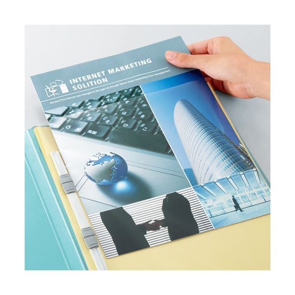 （まとめ）コクヨフラットファイル(NEOS)(厚とじ) A4タテ 250枚収容 背幅28mm ターコイズブルー フ-NEW10B1セット(10冊) (×5セット)