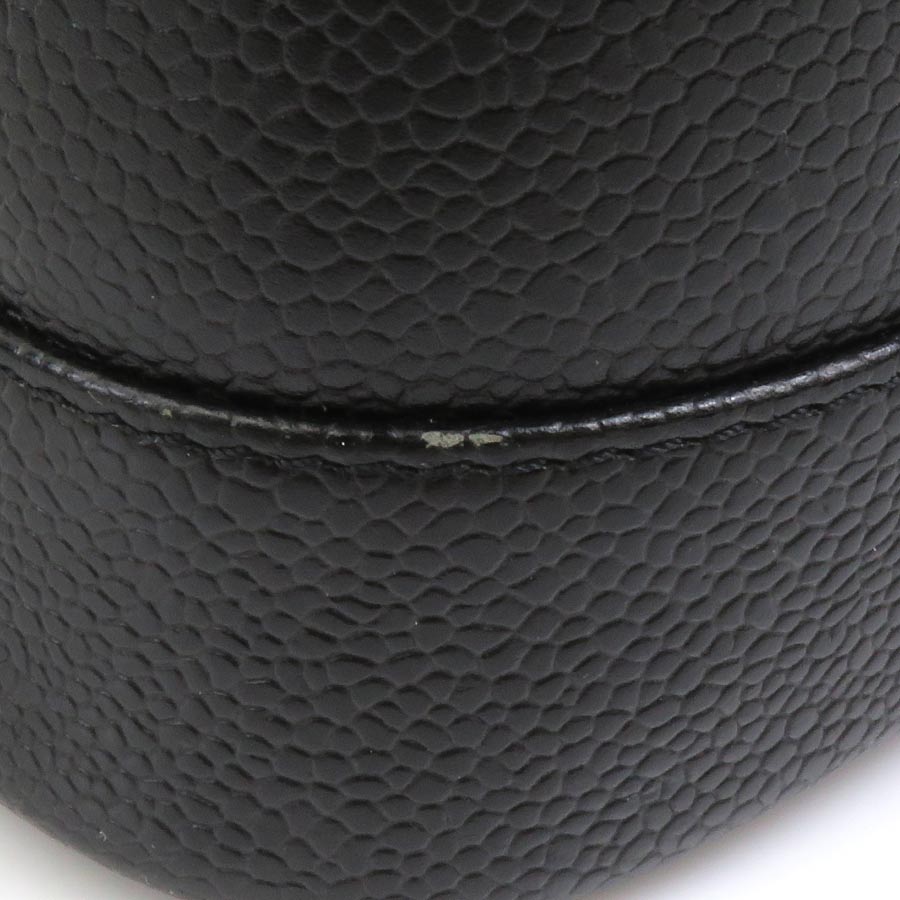 シャネル CHANEL ハンドバッグ バニティバッグ キャビアスキンレザー ブラック レディース 90141a