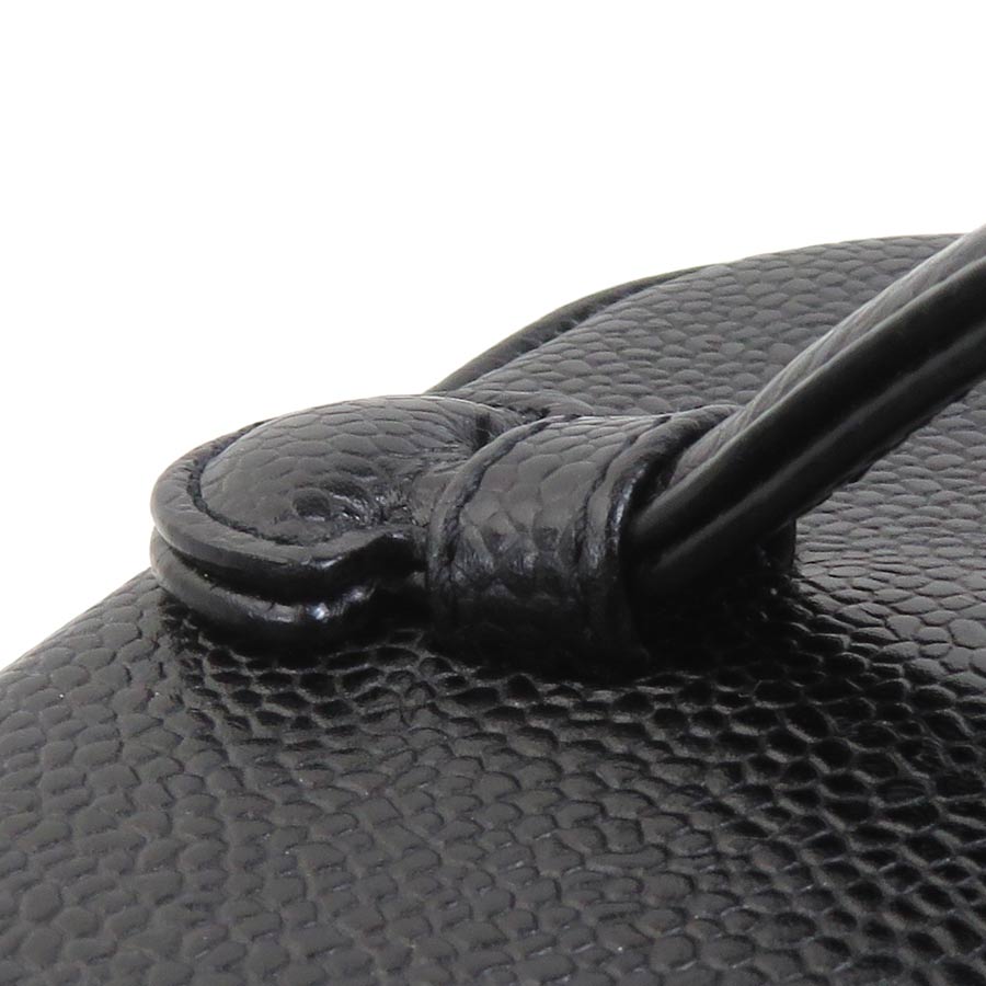 シャネル CHANEL ハンドバッグ バニティバッグ キャビアスキンレザー ブラック レディース 90141a