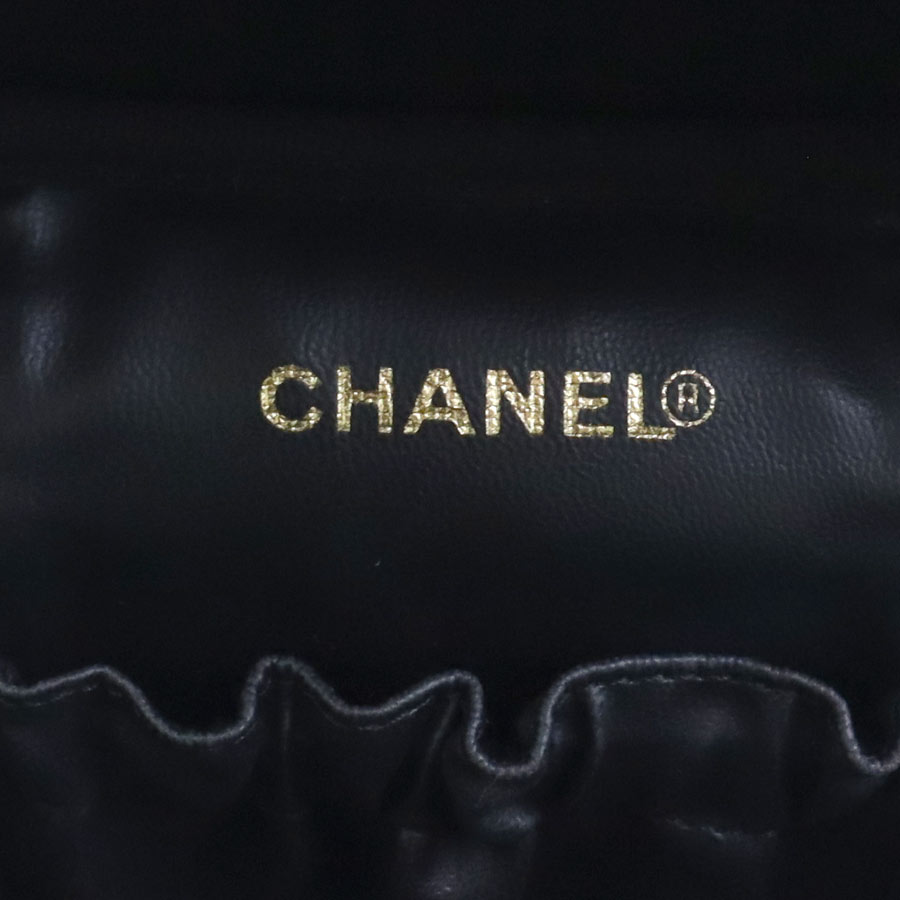 シャネル CHANEL ハンドバッグ バニティバッグ キャビアスキンレザー ブラック レディース 90141a