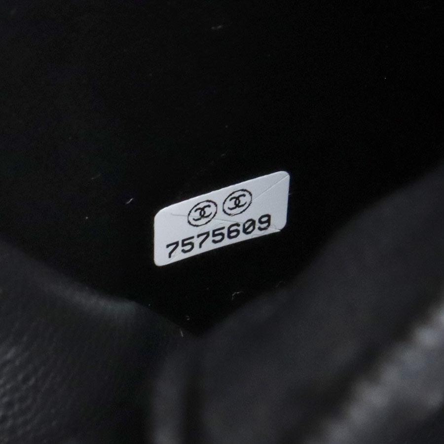 シャネル CHANEL ハンドバッグ バニティバッグ キャビアスキンレザー ブラック レディース 90141a