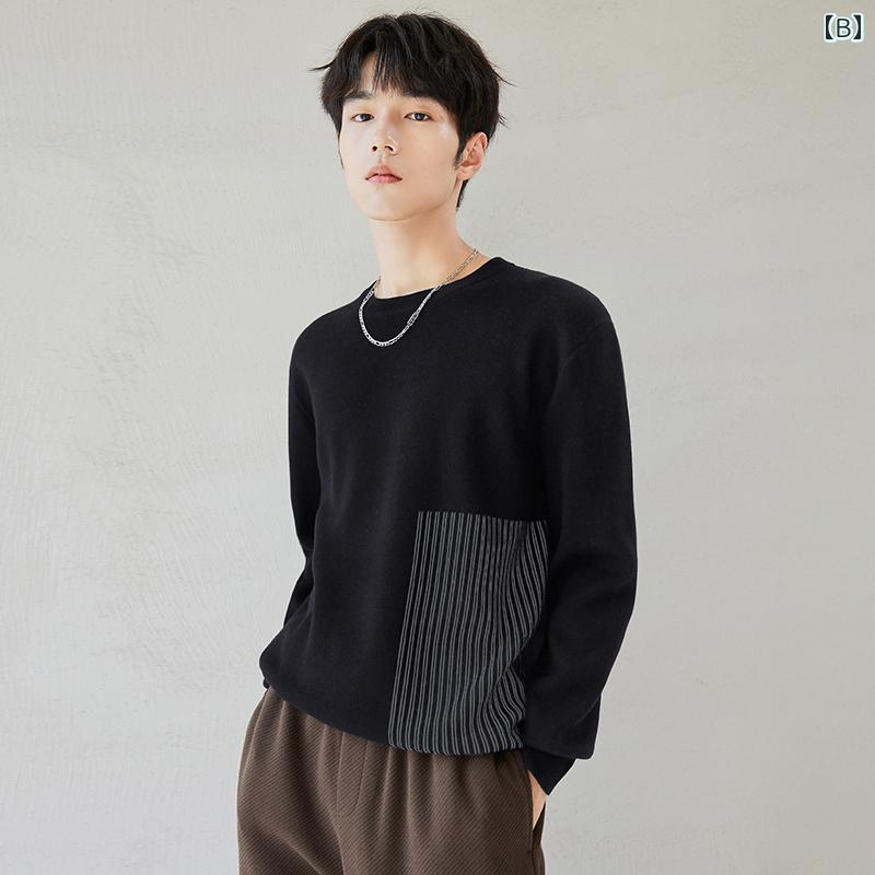 メンズ 秋冬 長袖 厚手 ニット トップス セーター レイヤード カジュアル おしゃれ 普段使い 着やい 動きやい 快適 レジャー アウトドア ワーク