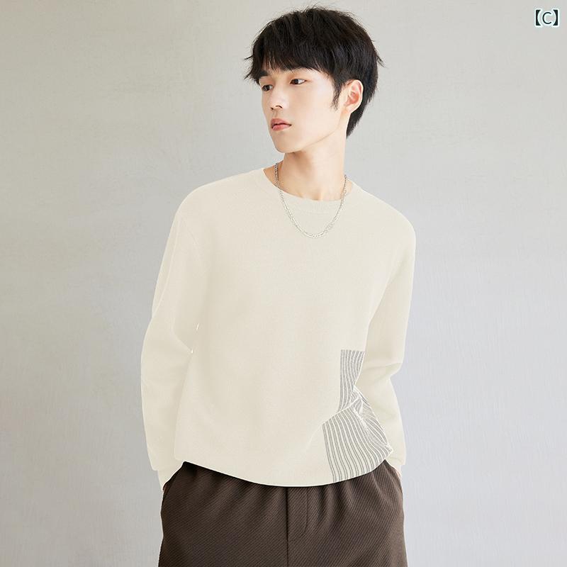 メンズ 秋冬 長袖 厚手 ニット トップス セーター レイヤード カジュアル おしゃれ 普段使い 着やい 動きやい 快適 レジャー アウトドア ワーク