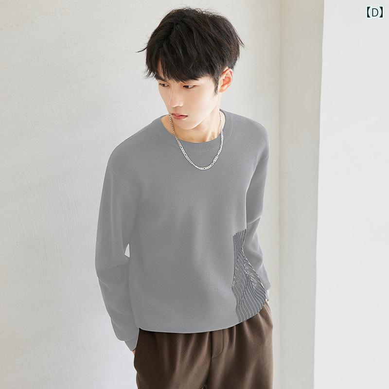 メンズ 秋冬 長袖 厚手 ニット トップス セーター レイヤード カジュアル おしゃれ 普段使い 着やい 動きやい 快適 レジャー アウトドア ワーク