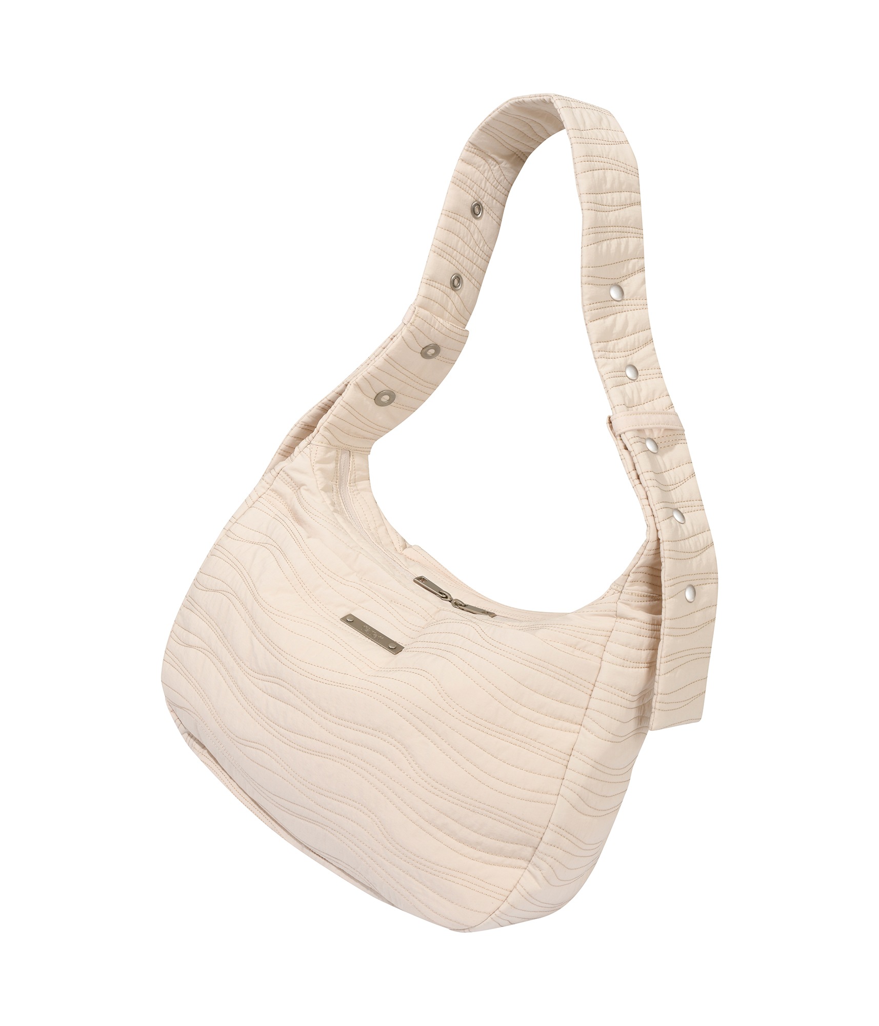 AGTB127-736 リサイクルナイロンスクエアキルティングショルダーバッグ／ブラックA