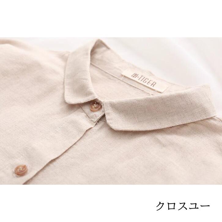 2025新品 【店長おすすめ】 リネン ブラウス レディース 長袖 シャツブラウス リネンブラウス オフィス 花刺繍 刺繍ブラウス レディース シンプル 綿麻 レース裾 新商品プロモーション，数量限