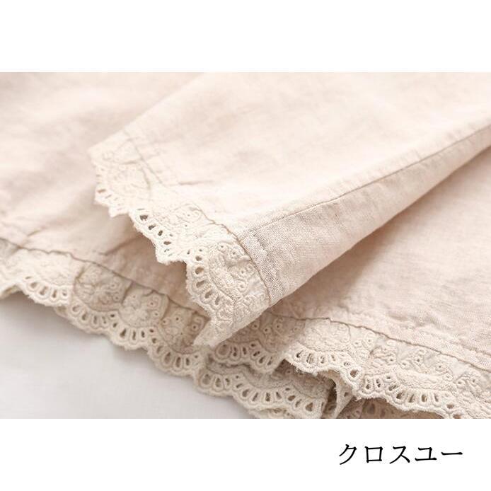 2025新品 【店長おすすめ】 リネン ブラウス レディース 長袖 シャツブラウス リネンブラウス オフィス 花刺繍 刺繍ブラウス レディース シンプル 綿麻 レース裾 新商品プロモーション，数量限