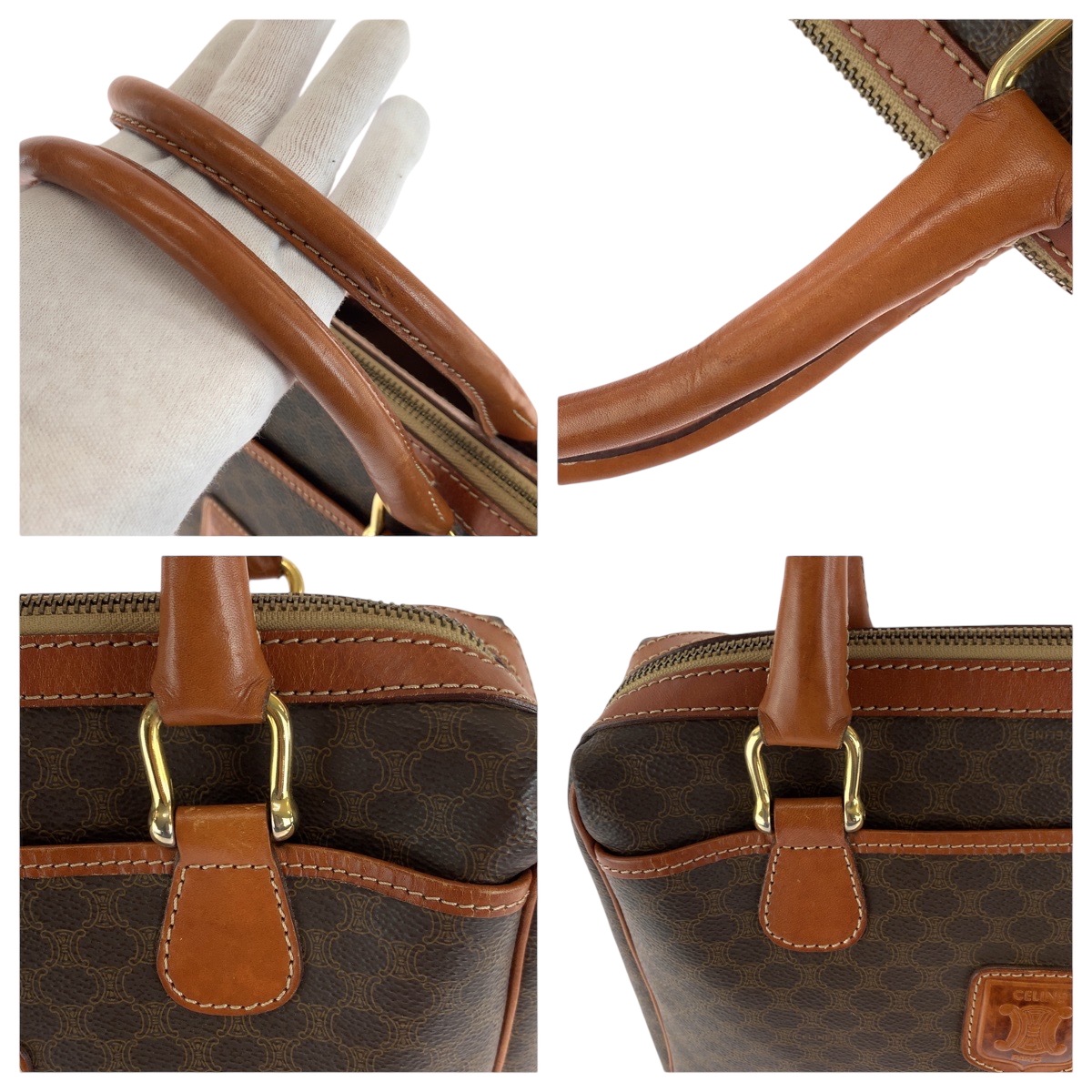 マカダム ブラウン ゴールド金具 PVC ハンドバッグ レディース 502094 マカダム ブラウン ゴールド金具 PVC ハンドバッグ レディース 502094