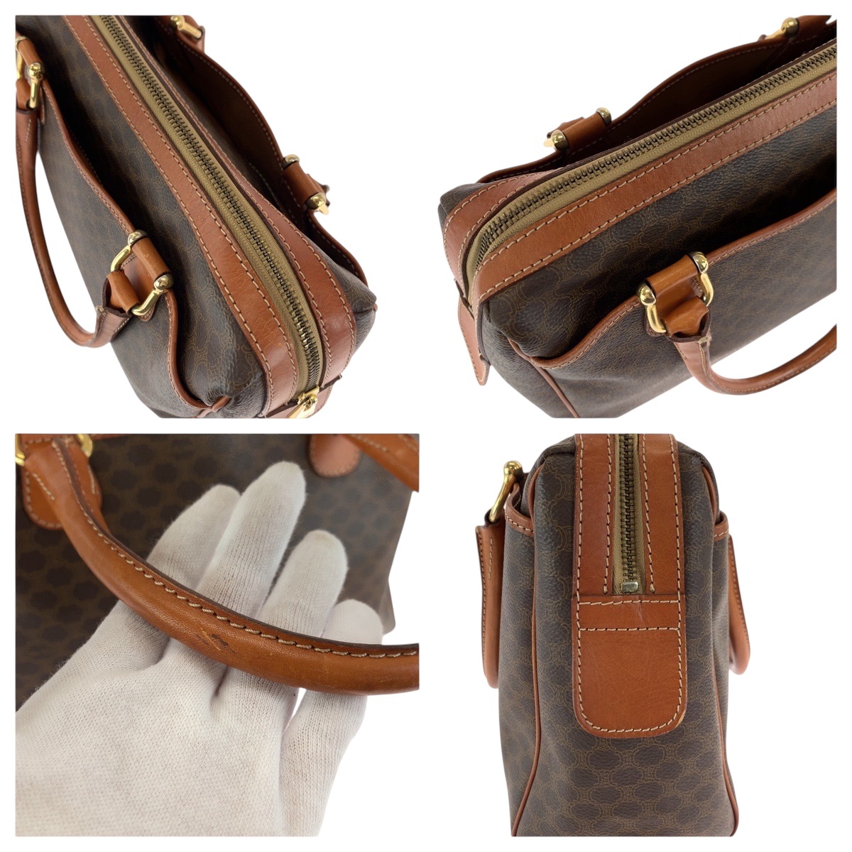 マカダム ブラウン ゴールド金具 PVC ハンドバッグ レディース 502094 マカダム ブラウン ゴールド金具 PVC ハンドバッグ レディース 502094