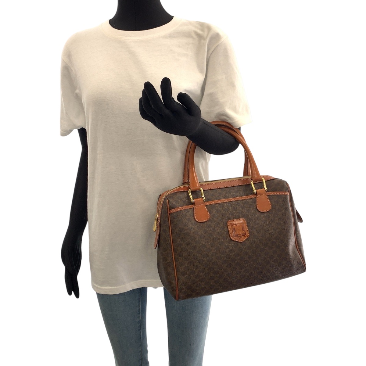 マカダム ブラウン ゴールド金具 PVC ハンドバッグ レディース 502094 マカダム ブラウン ゴールド金具 PVC ハンドバッグ レディース 502094