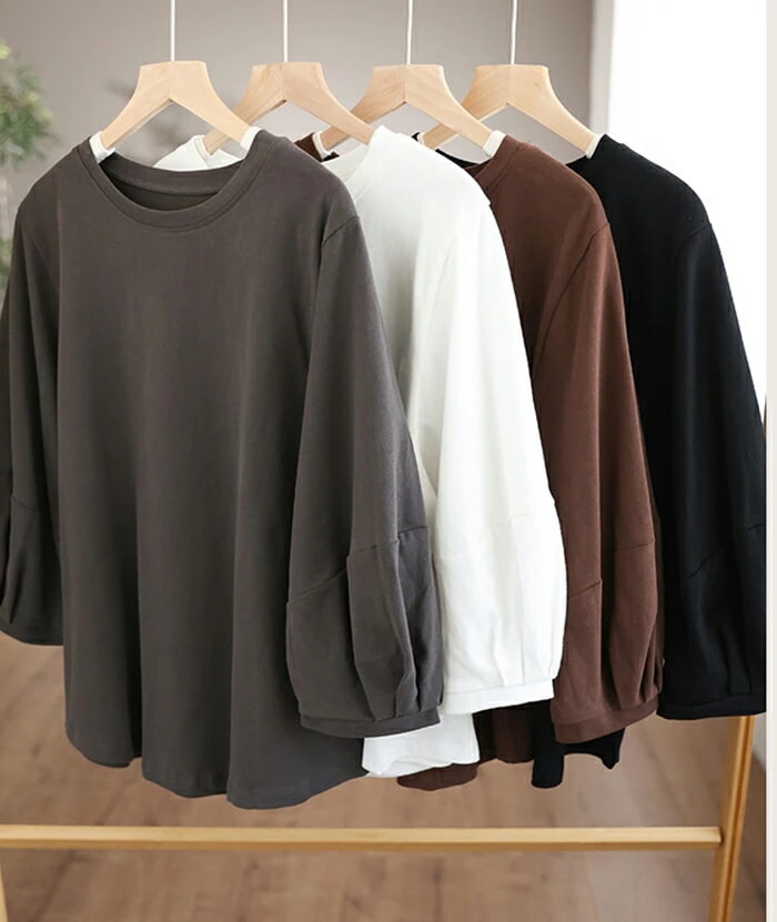 Tシャツ レディース カットソー 七分袖 コットンカットソー レディース 綿 tシャツ 七分袖 トップス プルオーバー クルーネック 綿混 ベーシック 大人かわいい カジュアル シンプル 体型カバー