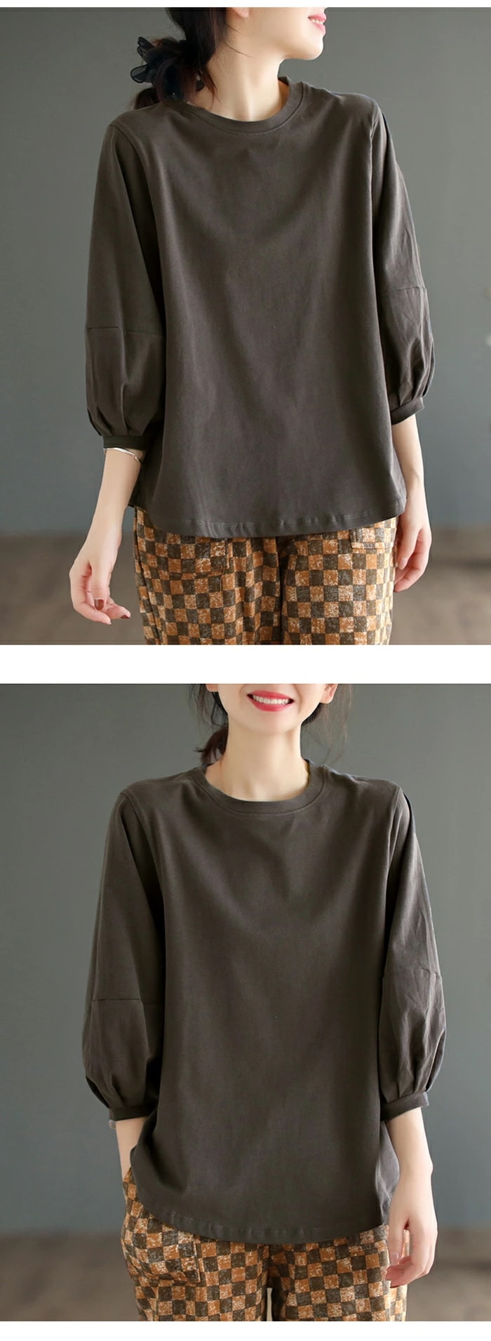 Tシャツ レディース カットソー 七分袖 コットンカットソー レディース 綿 tシャツ 七分袖 トップス プルオーバー クルーネック 綿混 ベーシック 大人かわいい カジュアル シンプル 体型カバー