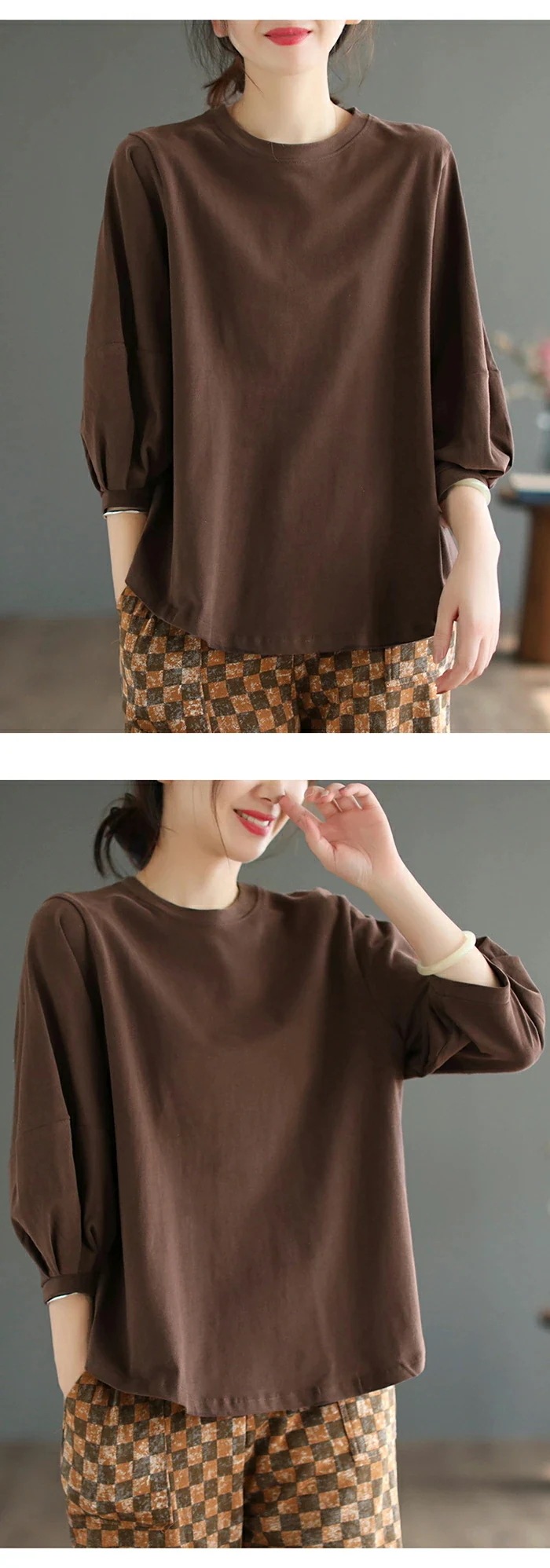 Tシャツ レディース カットソー 七分袖 コットンカットソー レディース 綿 tシャツ 七分袖 トップス プルオーバー クルーネック 綿混 ベーシック 大人かわいい カジュアル シンプル 体型カバー