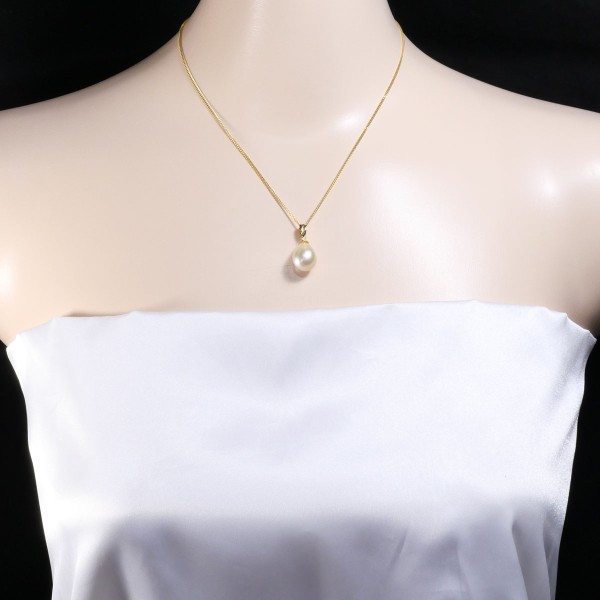 K18 18金 YG イエローゴールド ネックレス パール(真珠) 約40cm ジュエリー 中古 K18 18金 YG イエローゴールド ネックレス パール(真珠) 約40cm ジュエリー 中古