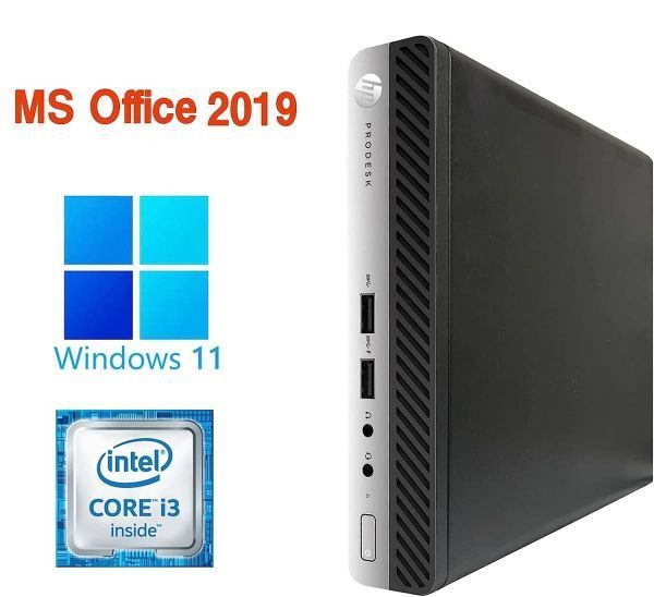 【サポート付】HP 400G3 SSD:512GB 大容量メモリー:8GB Office2019 超省スペース コンパクト & PQI USB指紋認証キー Windows Hello機能対応