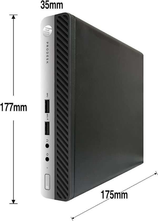 【サポート付】HP 400G3 SSD:512GB 大容量メモリー:8GB Office2019 超省スペース コンパクト & PQI USB指紋認証キー Windows Hello機能対応