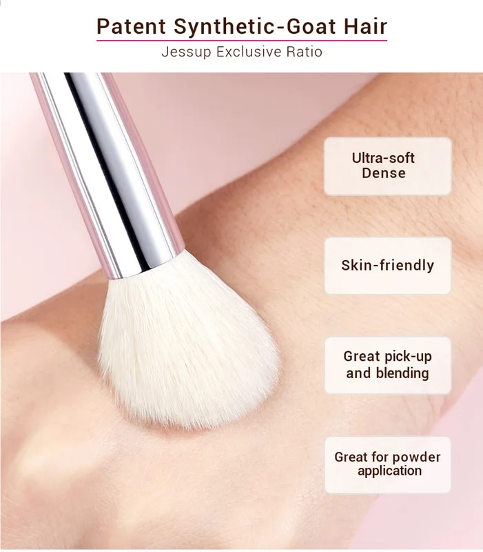 Jessup-プロのメイクブラシ,ファンデーション用ブラシのセット,人工,パウダーとチーク,25個,t195