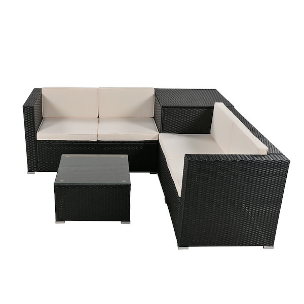 Qoo10] ガーデンファニチャー 4点 収納付き ガ