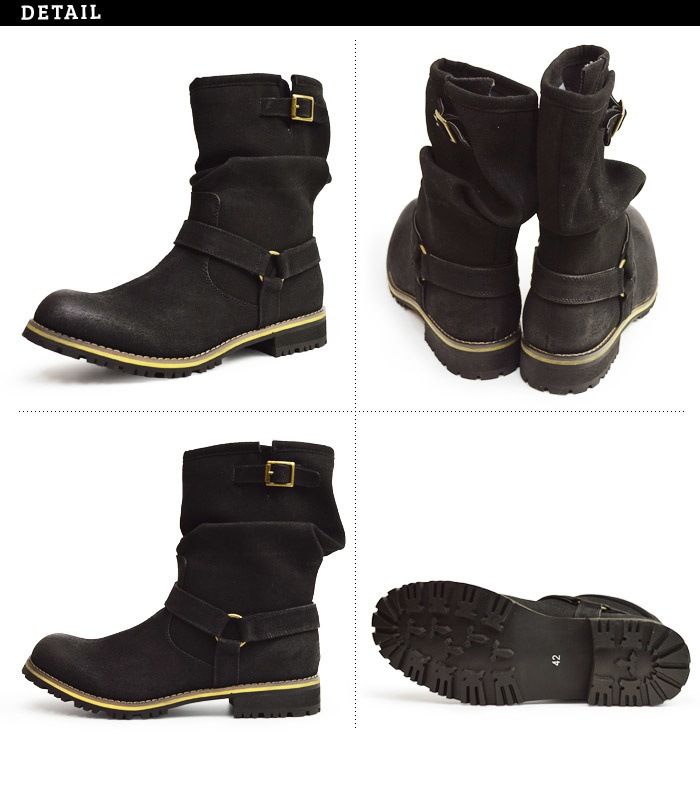 送料無料メンズ ブーツ ドレープブーツ エンジニアブーツ メンズブーツ エンジニアブーツ メンズ スエードブーツ ビンテージ Men s　boots メンズブーツ