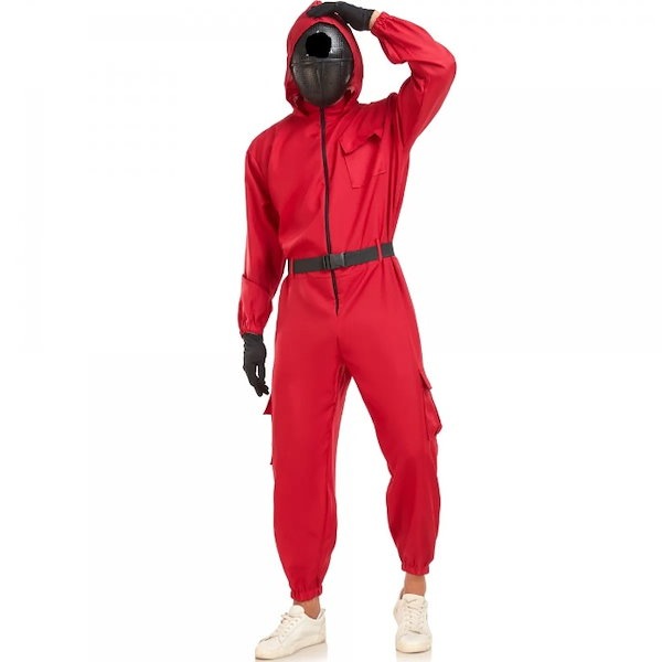 イカゲーム コスプレ 親子 セット コスプレ】イカゲーム 監査員 服 ベルト お面3点セット - メルカリ