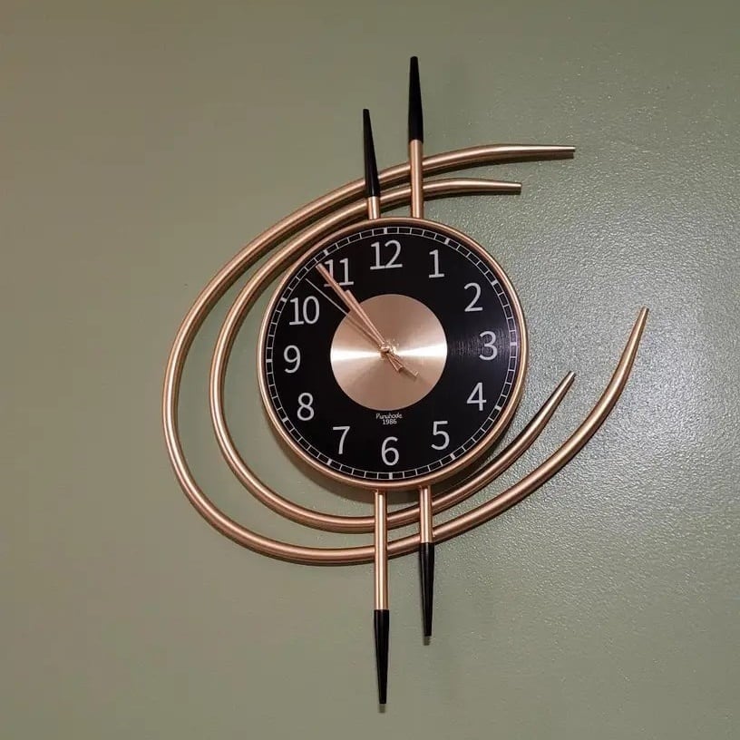 掛け時計 ラウンド 流線 サイレントクロック 柱時計 リビング ウォールクロック 単三電池 バッテリー式 シンプル インテリア 装飾品